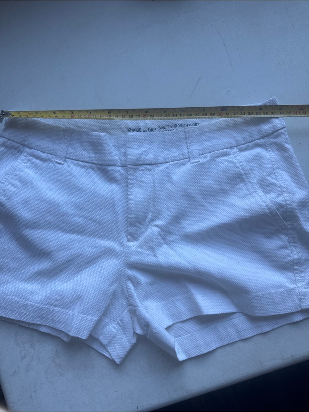 GAP High-Waist White Tailored Linen-Blend Shorts - Picture 11 of 11